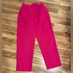 Suburbans | High Waisted Hot Pink Straight Leg Trousers